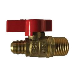 943348 Gas Ball Valve, 1/2 in Nominal, MIP x Flared, 125 psi Pressure, 32 to 149 deg F
