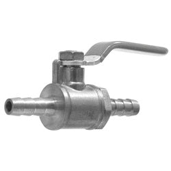 944005 Miniature Ball Valve, 1/4 in Nominal, Hose Barbed x Hose Barbed