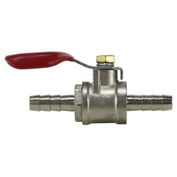944013 Miniature Ball Valve, 3/8 in Nominal, Hose Barbed x Hose Barbed