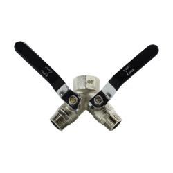 947125 Wye Non-Vented Ball Valve, 1 x 3/4 in Nominal, FIP x MIP, 3-Way -Port/Way