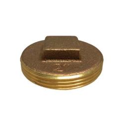 970304 Raised Head Cleanout Plug, 3-1/2 in MPT, Brass