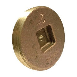 970701 Tapped Countersunk Cleanout Plug with 1/4-20 Tap, 2 in MPT, Brass