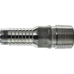 973623 Combination King Nipple, 1-1/4 in Hose Barbed x 1-1/4 in MPT, Aluminum