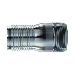 973879 Combination King Nipple, 5 in Hose Barbed x 5 in MPT, Steel, Zinc-Plated