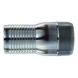 973880 Combination King Nipple, 6 in Hose Barbed x 6 in MPT, Steel, Zinc-Plated