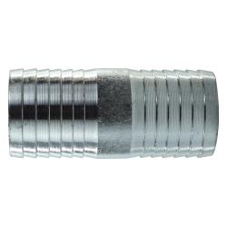 973902 Coupling, 1-in Hose Barbed x 1-in Hose Barbed, Steel, Galvanized