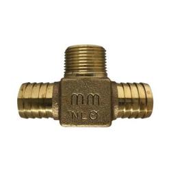 973970LF Branch Tee, 1 in Hose Barbed x 1 in Hose Barbed x 3/4 in MIP, Brass