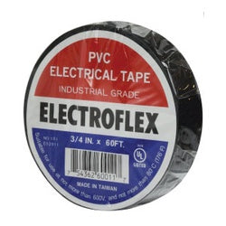 982140 Electrical Tape, 3/4 in W, 60 ft L, Black, PVC Backing