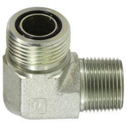 FS2501108 90 deg Elbow, 1-14 Male ORFS x 1/2 in MIP, Steel