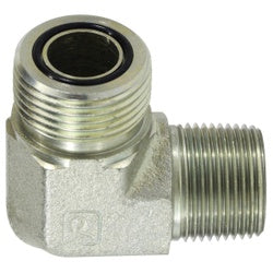 FS250144 90 deg Elbow, 1/4 in Male ORFS x 1/4 in MNPT, Steel