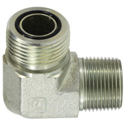 FS250164 90 deg Elbow, 3/8 in Male ORFS x 1/4 in MNPT, Steel