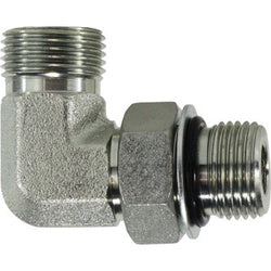 FS68011612 90 deg Elbow, 1-7/16 in Male ORFS x 1-1/16 in Male ORB, Steel
