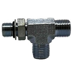 FS680466 Run Tee, 11/16 in Male ORFS x 11/16 in Male ORFS x 9/16 in Male ORB, Steel