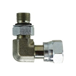 FS680966 90 deg Swivel Elbow, 9/16 in Male ORB x 11/16 in Female ORFS, Steel