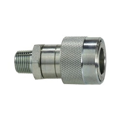 KZEB38SM Thread Lock Hydraulic Jack Coupling, 3/8 in MNPT x 3/8 in, Steel