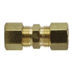 LF62BH-6 Bulkhead Union with Locknut, 3/8 in Compression x 3/8 in Compression, Brass