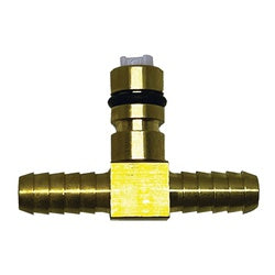 P-1520-000-TEE Flojet Tee with Shut-Off, 1/4 in Hose Barbed x 1/4 in Hose Barbed x 1/4 in Hose Barbed