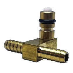 P-1522-000 Offset Tee with Shut-Off, 1/4 in Hose Barbed x 1/4 in Hose Barbed x 1/4 in Hose Barbed