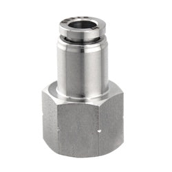 20037SS Female Connector, 3/8-in Push-to-Connect x 3/8-in Female NPT, Stainless Steel