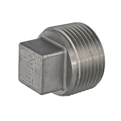 62661MS SP-114 Cored Square Head Plug, 4-in Male NPT, 304 Stainless Steel