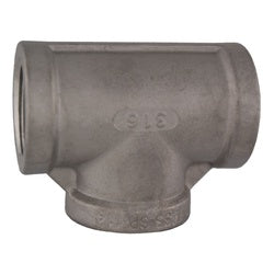 63261MS SP-114 Pipe Tee, 4-in Female NPT x 4-in Female NPT x 4-in Female NPT, 316 Stainless Steel