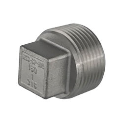 63685MS SP-114 Solid Square Head Plug, 1-in MPT, 316 Stainless Steel
