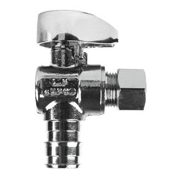 746435MH 90-deg Angle Supply Stop, 1/2-in Cold-Expansion PEX x 3/8-in Compression, Brass Body, Chrome-Plated