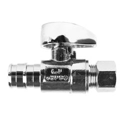 746535MH Straight Supply Stop, 1/2-in Cold-Expansion PEX x 3/8-in Compression, Brass Body, Chrome-Plated