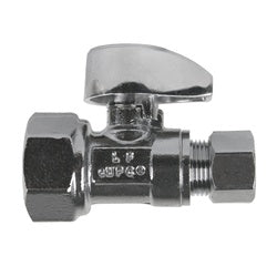 746536MH Straight Supply Stop, 3/8-in FIP x 3/8-in Compression, Brass Body, Chrome-Plated