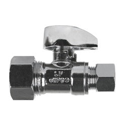 746556MH Straight Supply Stop, 5/8-in Compression x 3/8-in Compression, Brass Body, Chrome-Plated
