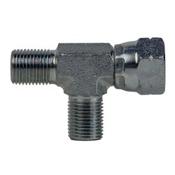 9326-02-02-02 Swivel Run Tee, 1/8-in Male BSPP x 1/8-in Female BSPP x 1/8-in Male BSPP, Steel