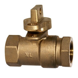 970260 Curb Stop Ball Valve, 3/4-in Nominal, FIP x FIP, Lead-Free Bronze