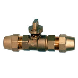 970262 Curb Stop Ball Valve, 3/4-in Nominal, CTS x CTS, Lead-Free Bronze