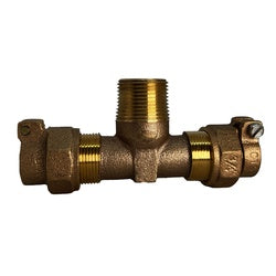 9721216LF Male Branch Tee, 3/4 in Pack Joint (CTS) x 3/4 in Pack Joint (CTS) x 1 in MIP, Lead-Free Bronze