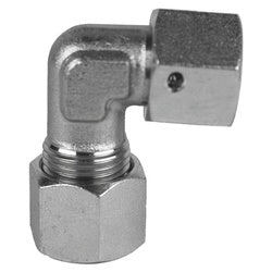 D6500-L22-L22 90-deg Swivel Elbow, L22 Metric Bite Type x L22 Female Metric Swivel, Steel