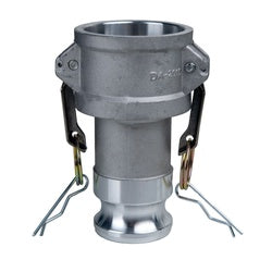 E-DA-6040-A Economy Series Type DA Cam and Groove Reducer Coupler/Adapter, 6-in Female Coupler x 4-in Male Adapter, Aluminum