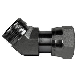 FS65021616 45-deg Swivel Elbow, 1-in Male O-Ring Face Seal x 1-in Female O-Ring Face Seal Swivel, Steel