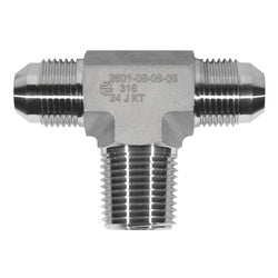 SS2601-02-02-02 Hydraulic Tee, 1/8-in Male JIC x 1/8-in Male JIC x 1/8-in Male NPTF