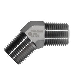 SS5501-04-04 45-deg Elbow, 1/4-in Male NPTF x 1/4-in Male NPTF, Stainless Steel