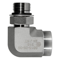 SS6815-04-04 90-deg Elbow, 1/4-in Male Adjustable ORB x 1/4-in Female ORB, Stainless Steel