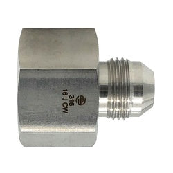 SS2406-12-12 Adapter, 3/4-in Female JIC x 3/4-in Male JIC, Stainless Steel