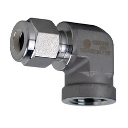 Mid-Lokª Mid-Lok SSC250244 90-deg Female Elbow, 1/4-in Tube x 1/4-in Female NPT, Stainless Steel