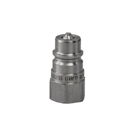 B400021SS Hydraulic Coupler, MALE, SST, 1/4in NPTF, 1/4in BODY - GetHydraulics