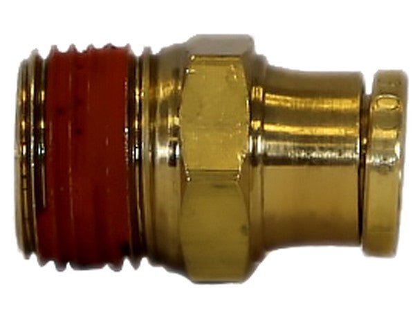 BC00M375P25 Brass DOT Push - In Male Connector 3/8 Inch Tube O.D. x 1/4 Inch Pipe Thread - GetHydraulics