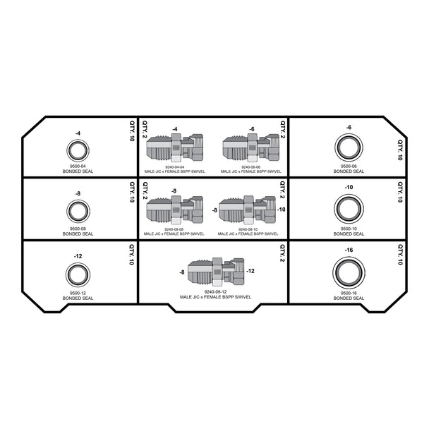 BSPP - FEMALE JIC - BSPP SEALS FITTING PACK - GetHydraulics