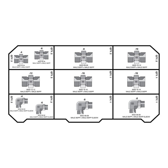 BSPP Fittings Tower - GetHydraulics