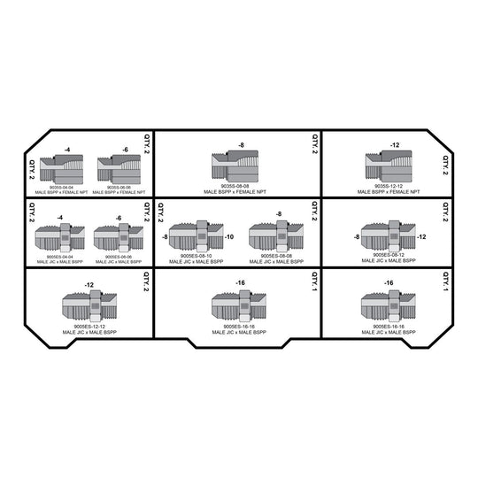 BSPP Fittings Tower - GetHydraulics