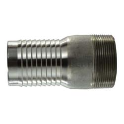 CNT - 100 - SS316 Combination King Nipple, 1 in Hose Barbed x 1 in MPT, Stainless Steel - GetHydraulics.com