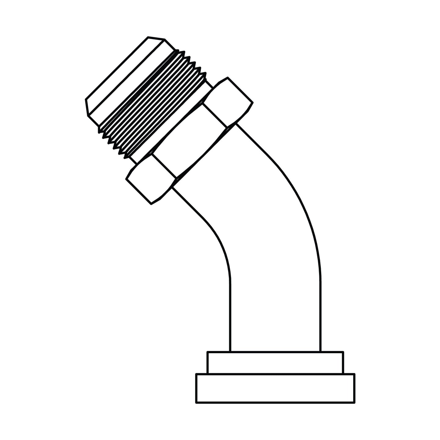 D - 6845 - 20 - 20 JIC to Flange Elbow 45 - Code 61 - GetHydraulics.com