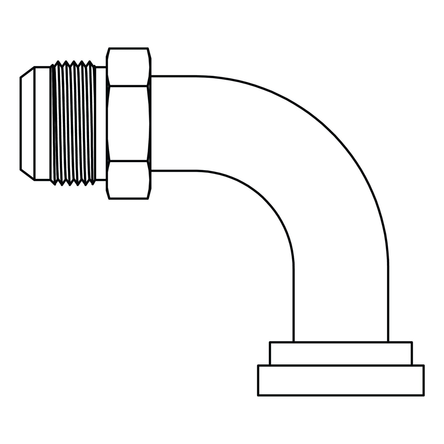 D - 6890 - 08 - 12 JIC to Flange Elbow 90 - Code 61 - GetHydraulics.com
